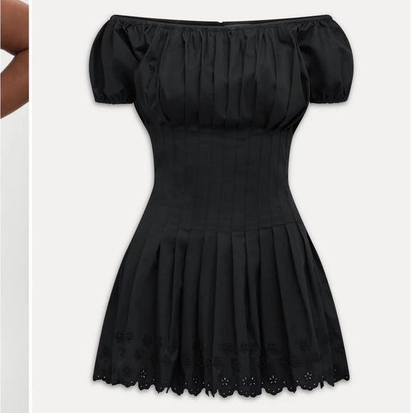 Frankie's Bikinis Black Off-Shoulder Mini Dress - Picture 2 of 6